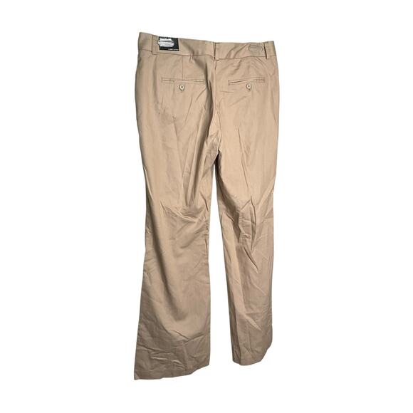 Larry Levine The Special Fit & Flare Cotton Pants Mid Rise Tan Womens Size 8 NWT - Picture 2 of 5